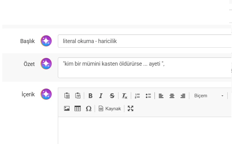 literal okuma - haricilik